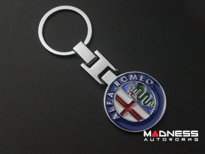 Keychain - Alfa Romeo - Silver w/ Alfa Romeo Logo